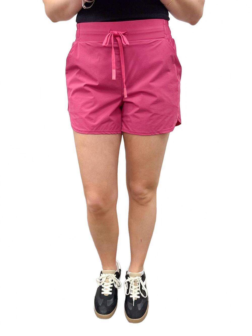 NEW MONO B lined athleisure workout shorts in dark pink